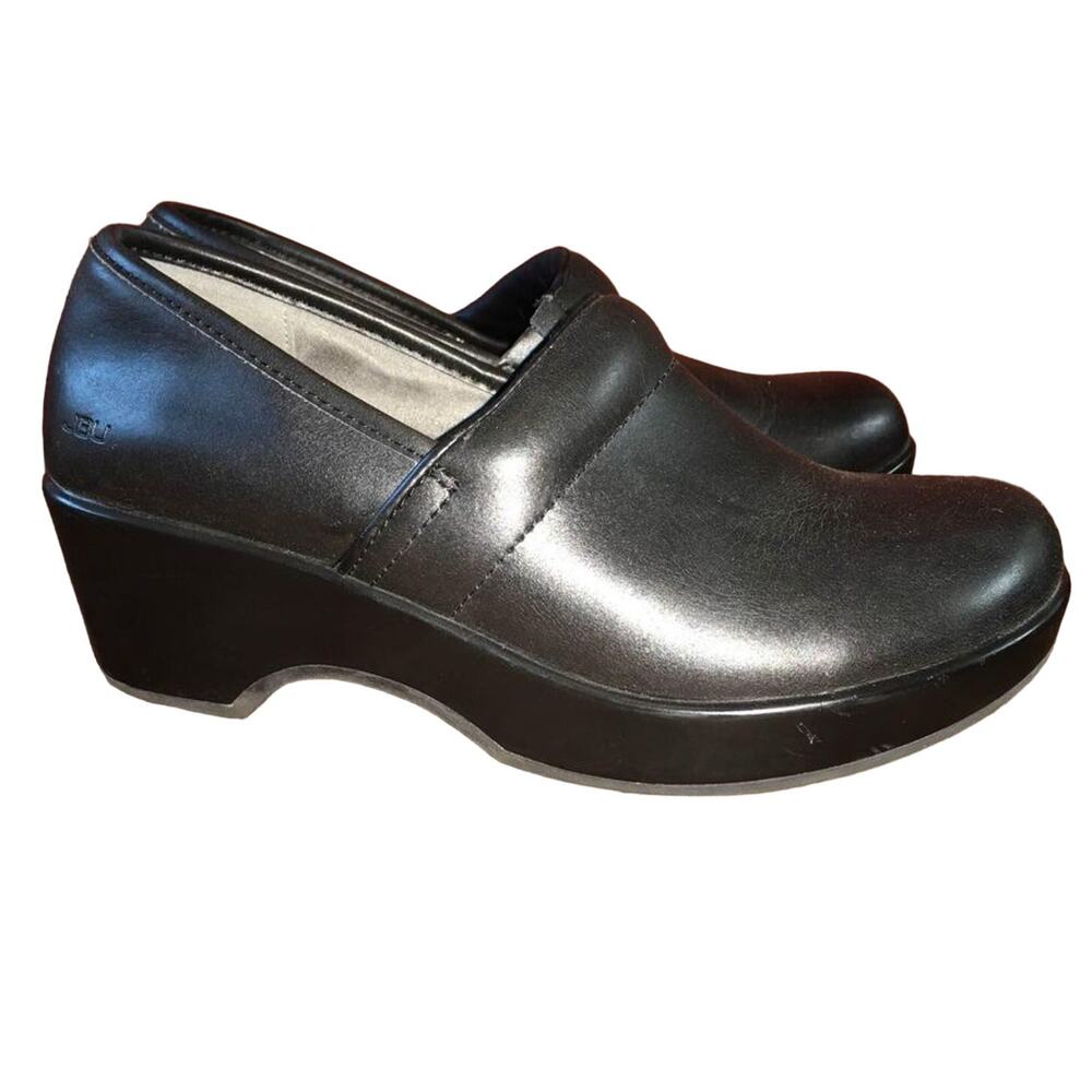 JBU by Jambu Cordoba Black Leather Mules Clogs Comfort Shoes Womens 6 Minimalist